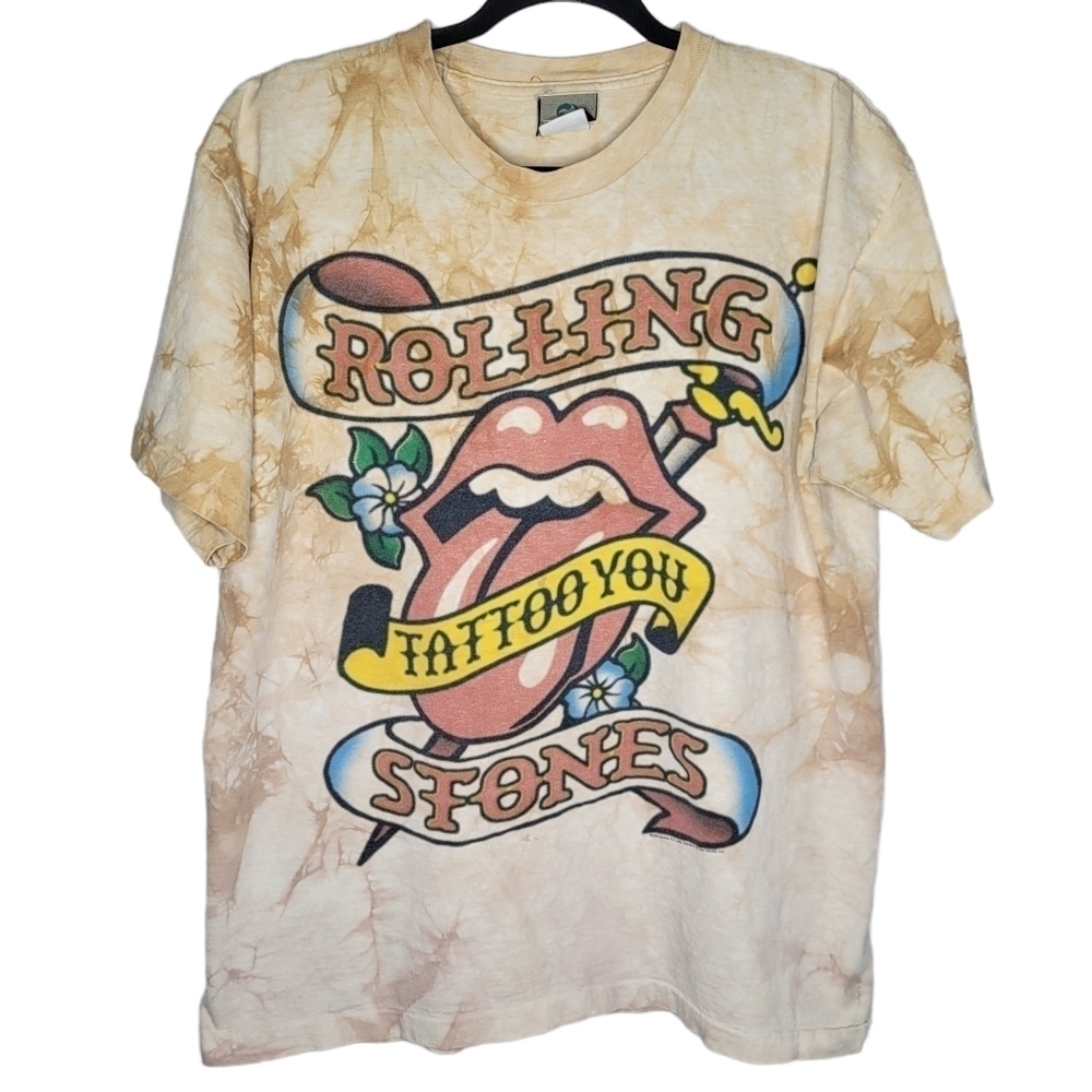Vintage Y2K Rolling Stones Liquid Blue Tattoo You Tour Tie Dye 2003 T-Shirt